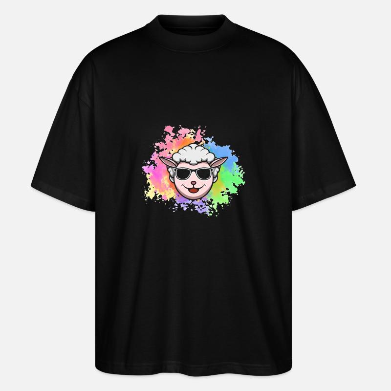 Schäfer Schaf - Stanley/Stella Oversized Unisex Bio T-Shirt Blaster 2.0 - Schwarz