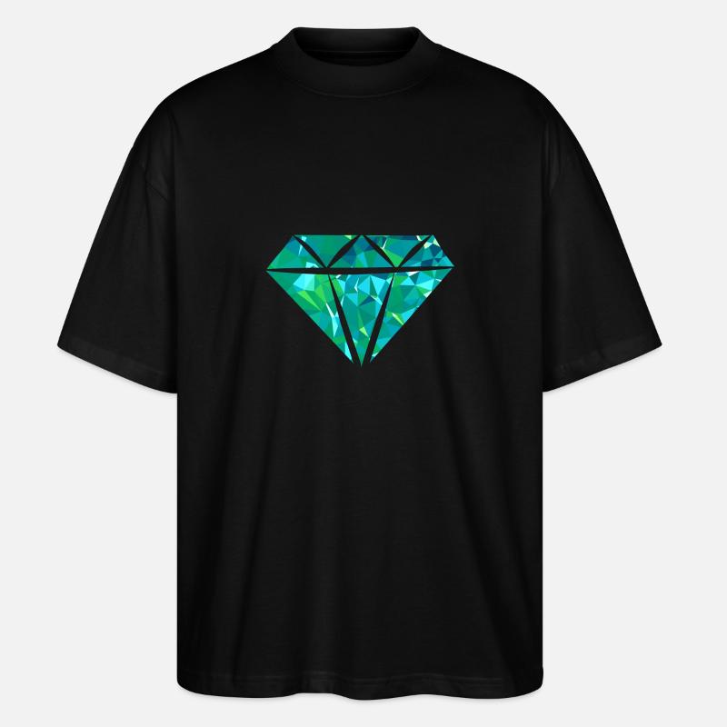 Diamond (Low Poly) - Stanley/Stella Oversized Unisex Bio T-Shirt Blaster 2.0 - Schwarz