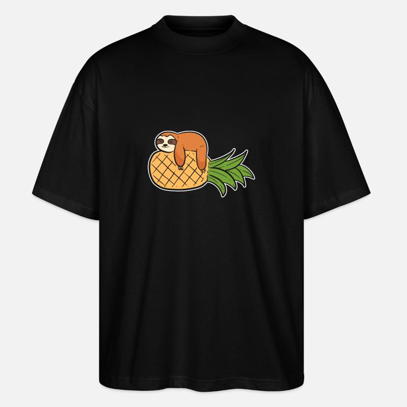 Ananas - Stanley/Stella Oversized Unisex Bio T-Shirt Blaster 2.0 - Schwarz