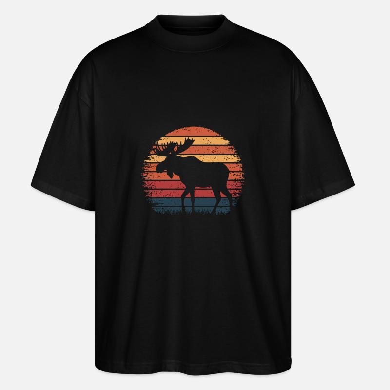 Elch - Stanley/Stella Oversized Unisex Bio T-Shirt Blaster 2.0 - Schwarz
