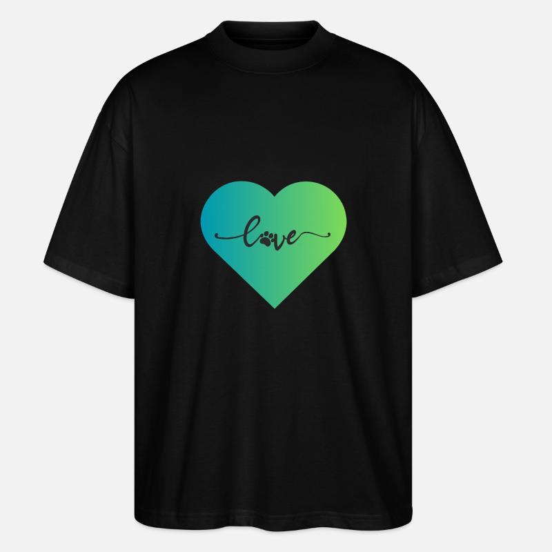 Chien Chiens Amour du chien - T-shirt bio Blaster 2.0 coupe oversize Stanley/Stella Unisexe - noir