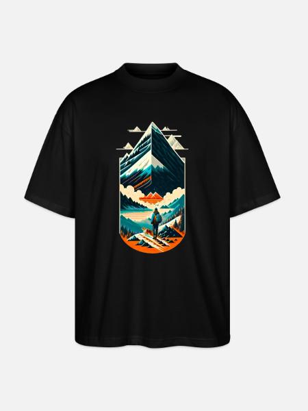 Wanderlust 01 - Stanley/Stella Oversized Unisex Organic T-shirt Blaster 2.0 - black