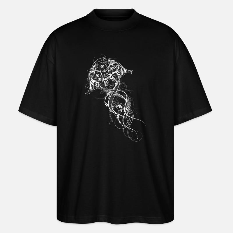 Une méduse blanche orné - T-shirt bio Blaster 2.0 coupe oversize Stanley/Stella Unisexe - noir