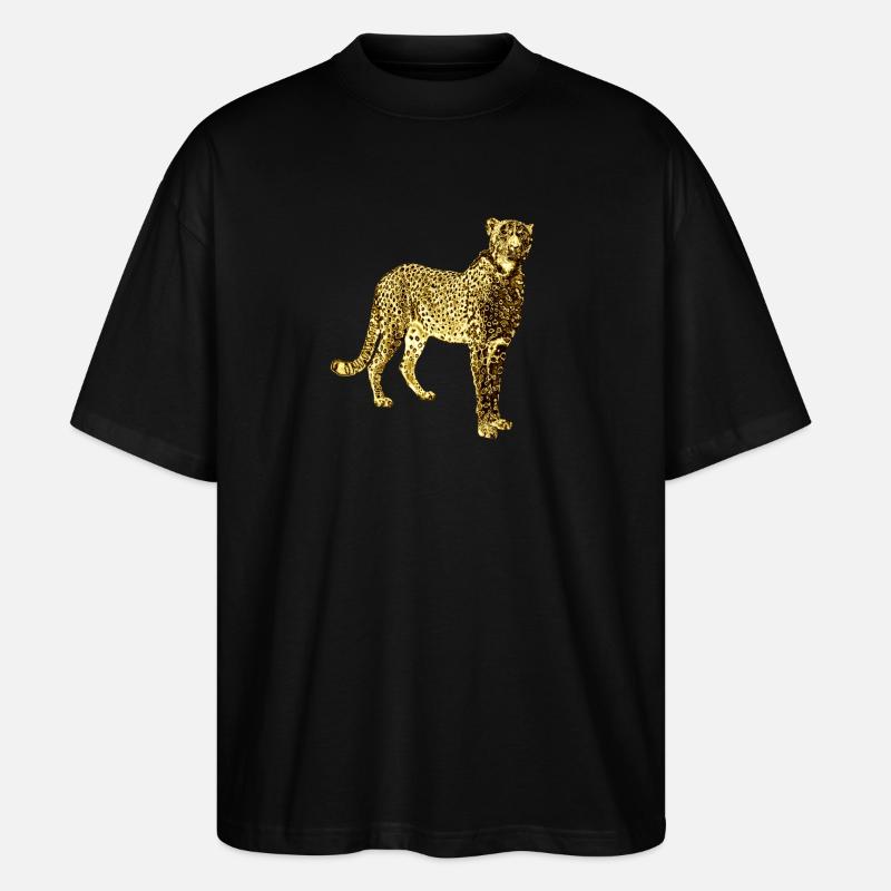 Léopard Doré Graffiti Art - T-shirt bio Blaster 2.0 coupe oversize Stanley/Stella Unisexe - noir