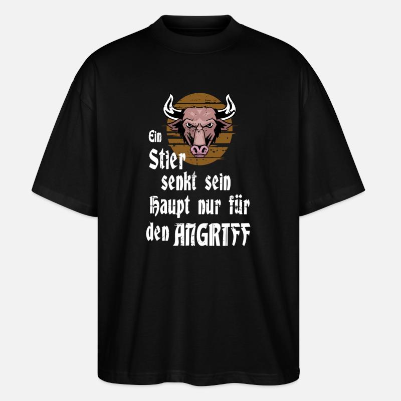 Ein Stier - Stanley/Stella Oversized Unisex Bio T-Shirt Blaster 2.0 - Schwarz