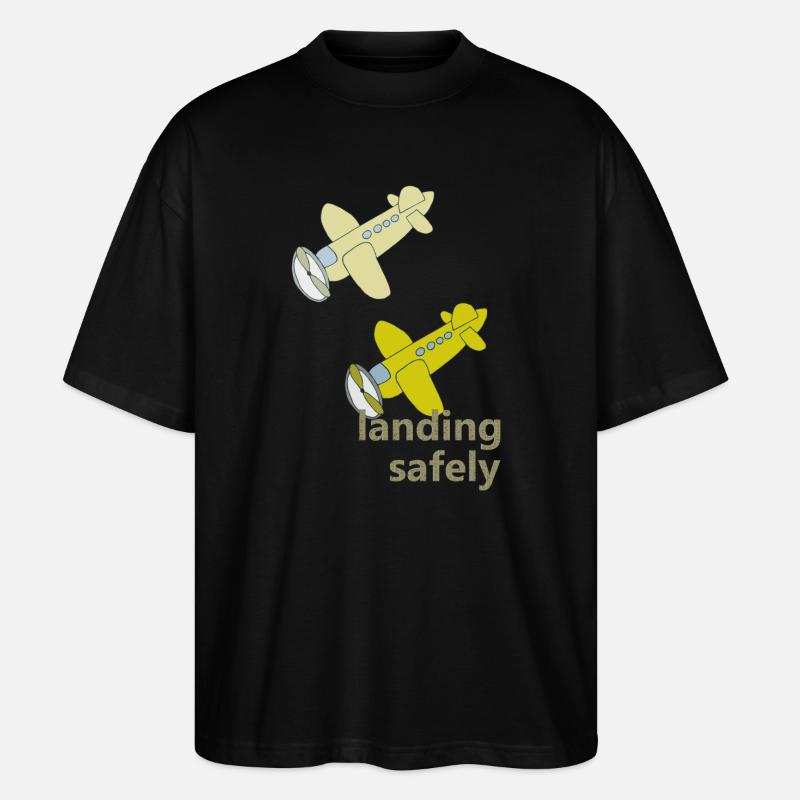 landing safely - Stanley/Stella Oversized Unisex Bio T-Shirt Blaster 2.0 - Schwarz