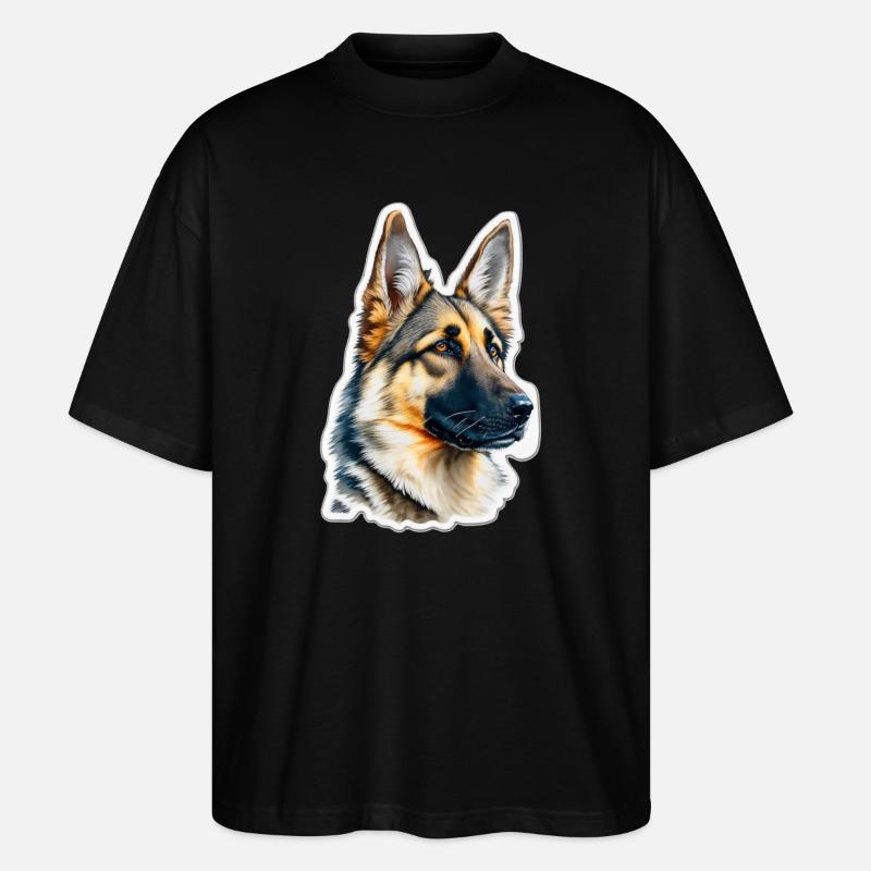 Deutscher Schäferhund - Stanley/Stella Oversized Unisex Bio T-Shirt Blaster 2.0 - Schwarz