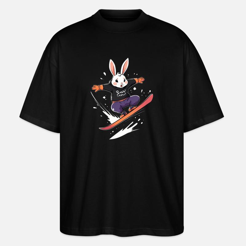 Snowboard-Hase - Stanley/Stella Oversized Unisex Bio T-Shirt Blaster 2.0 - Schwarz