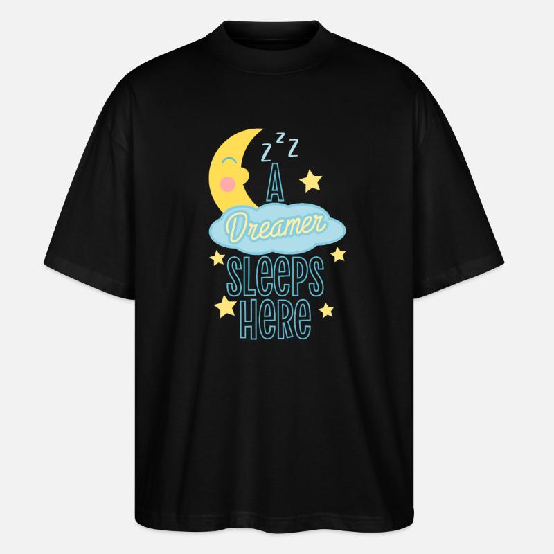 Schlafender Träumer Astronaut Design - Stanley/Stella Oversized Unisex Bio T-Shirt Blaster 2.0 - Schwarz