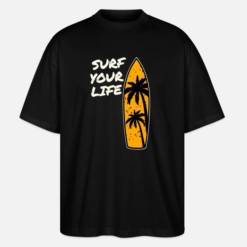 Surfer Lebensmotto - Stanley/Stella Oversized Unisex Bio T-Shirt Blaster 2.0 - Schwarz