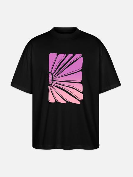 Flower in pink purple gradient - Stanley/Stella Oversized Unisex Bio T-Shirt Blaster 2.0 - Schwarz