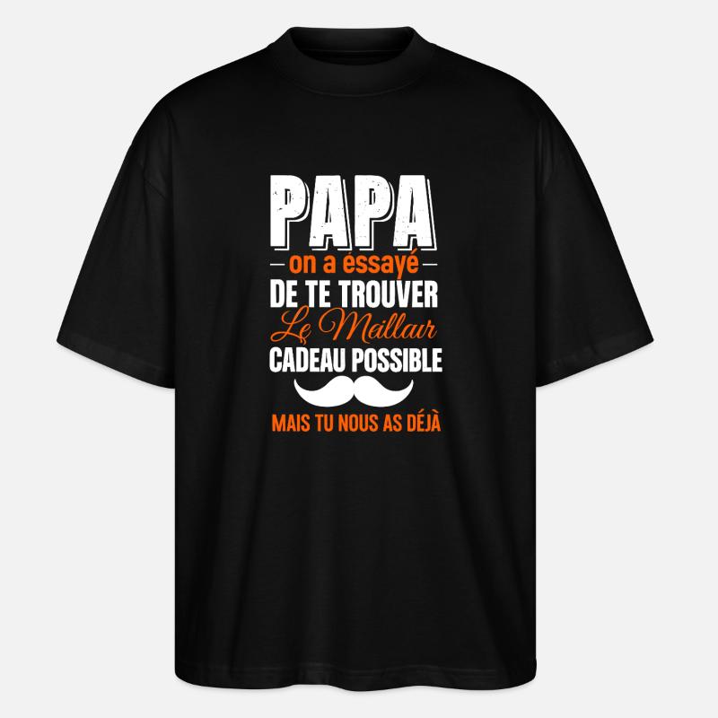 Papa sucht das perfekte Geschenk - Stanley/Stella Oversized Unisex Bio T-Shirt Blaster 2.0 - Schwarz