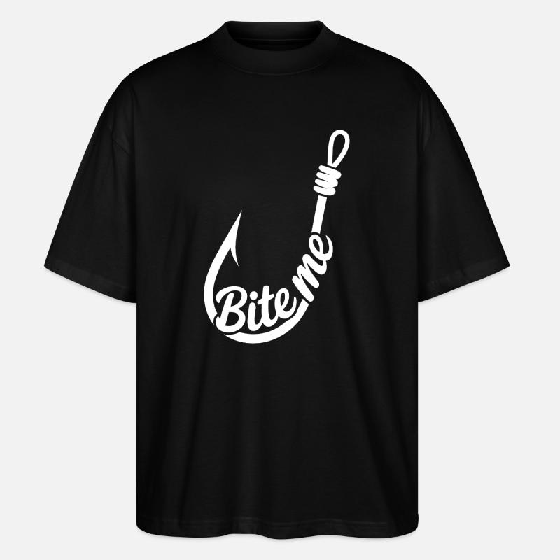 BiteMe Hooked Angel-Grafik - Stanley/Stella Oversized Unisex Bio T-Shirt Blaster 2.0 - Schwarz