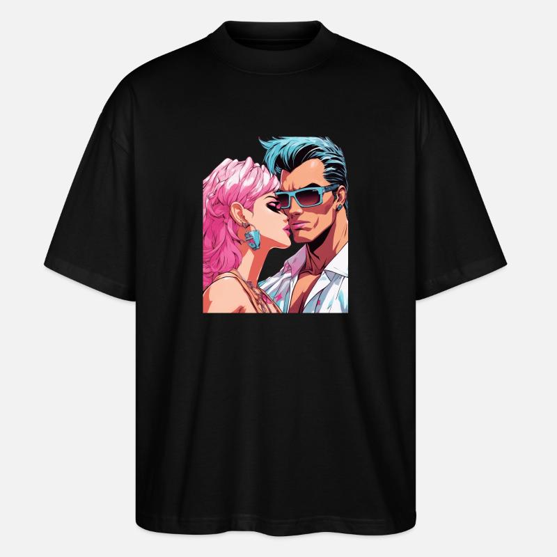 Anime Ensemble pour l’éternité - T-shirt bio Blaster 2.0 coupe oversize Stanley/Stella Unisexe - noir