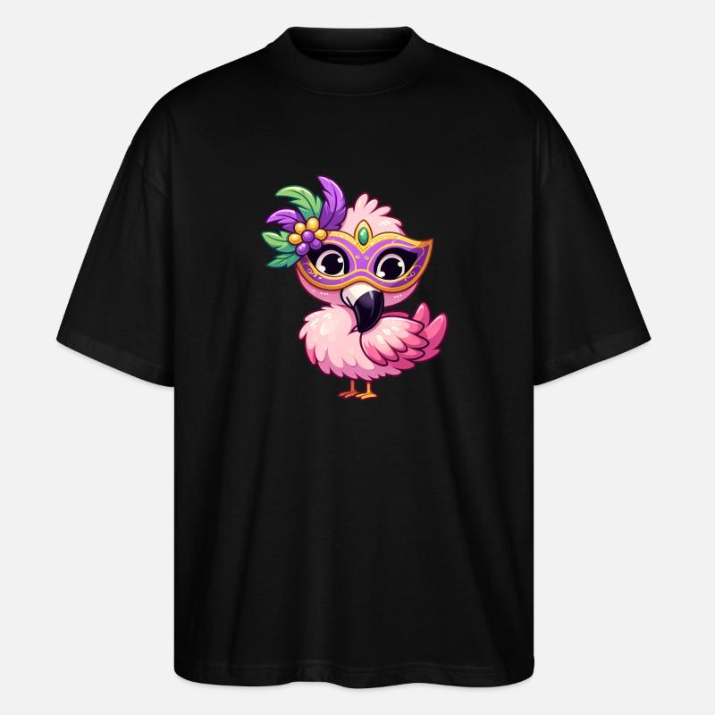 Mardi Gras Comic Flamingo - T-shirt bio Blaster 2.0 coupe oversize Stanley/Stella Unisexe - noir