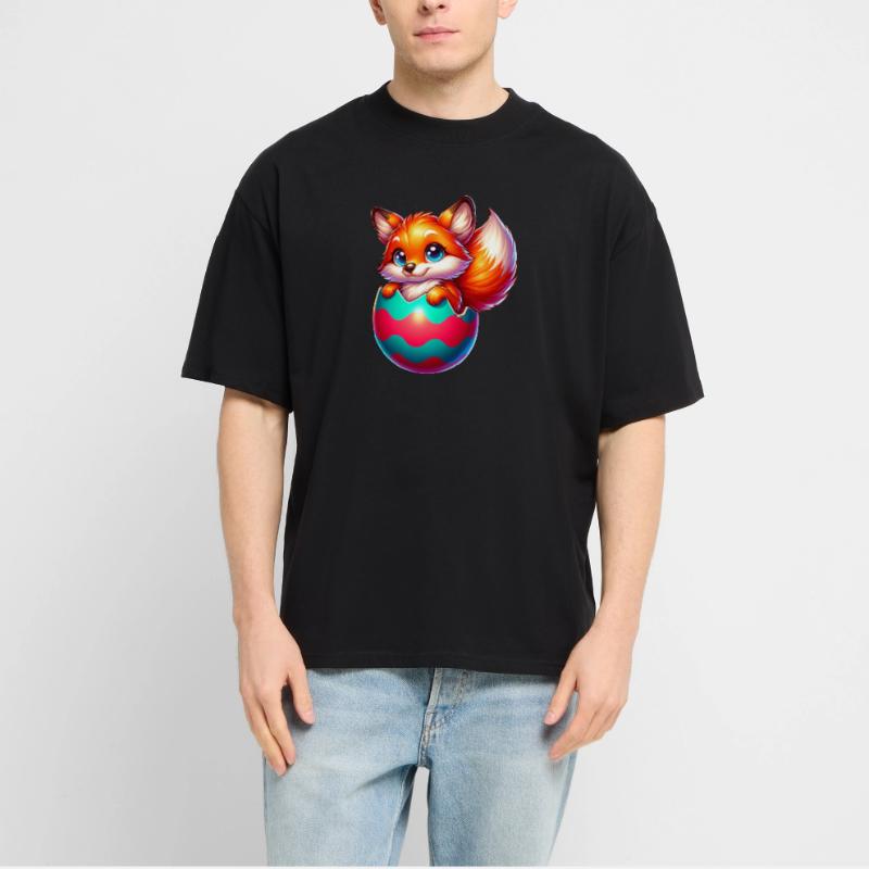 Hatching red fox from Easter egg Stanley/Stella Oversized Unisex Organic T-shirt Blaster 2.0