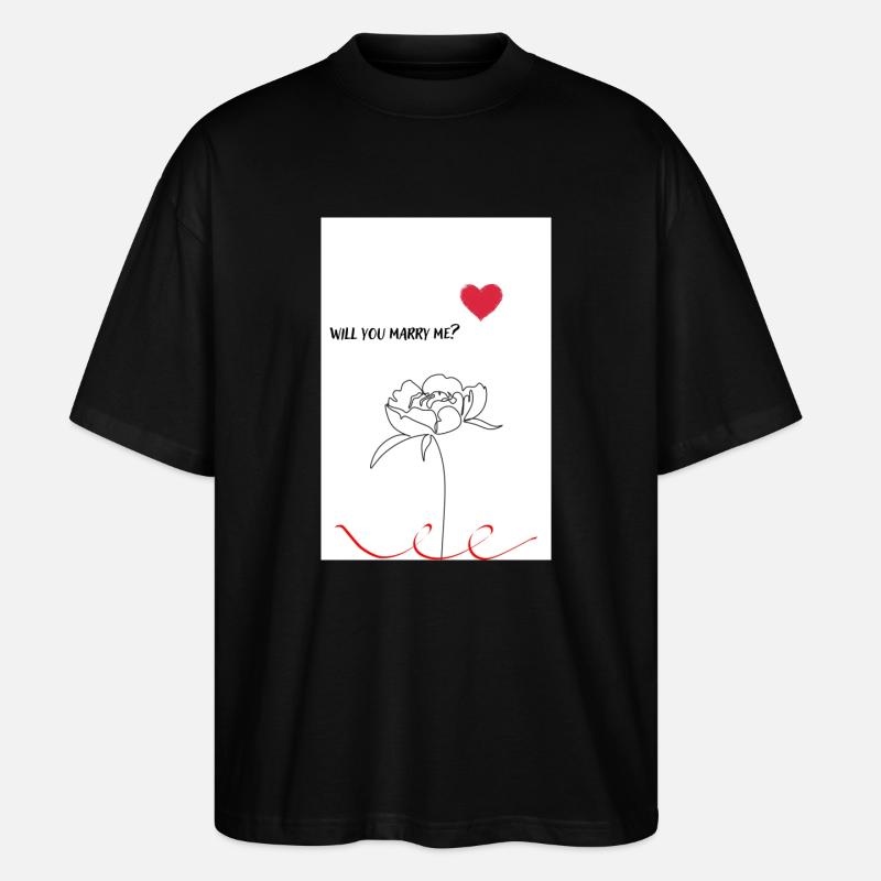 Marry me - Stanley/Stella Oversized Unisex Bio T-Shirt Blaster 2.0 - Schwarz