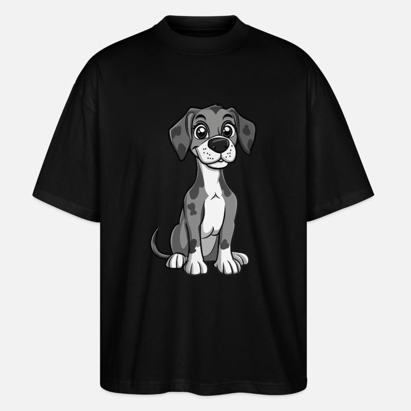 Dogue Allemand Chien Mignon - T-shirt bio Blaster 2.0 coupe oversize Stanley/Stella Unisexe - noir