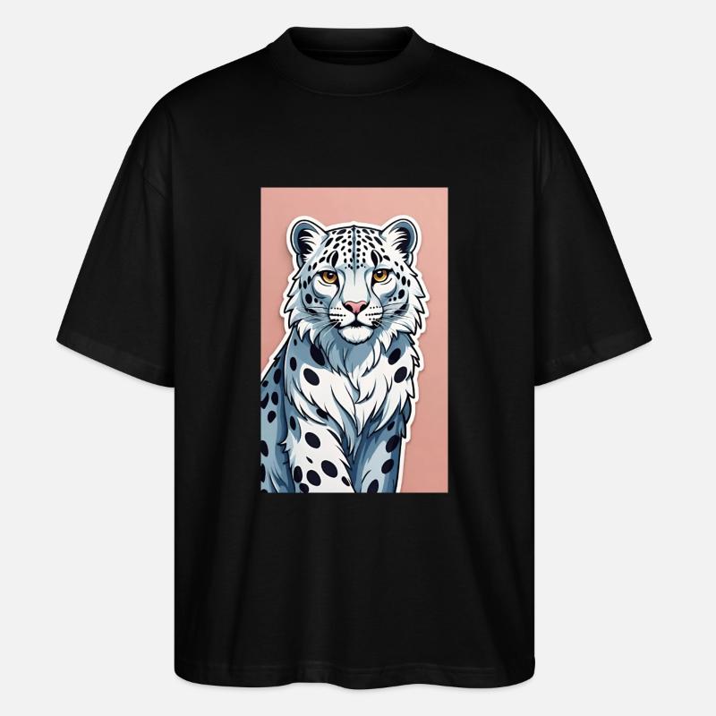 Snow Leopard | Leopard | Predator - Stanley/Stella Oversized Unisex Organic T-shirt Blaster 2.0 - black