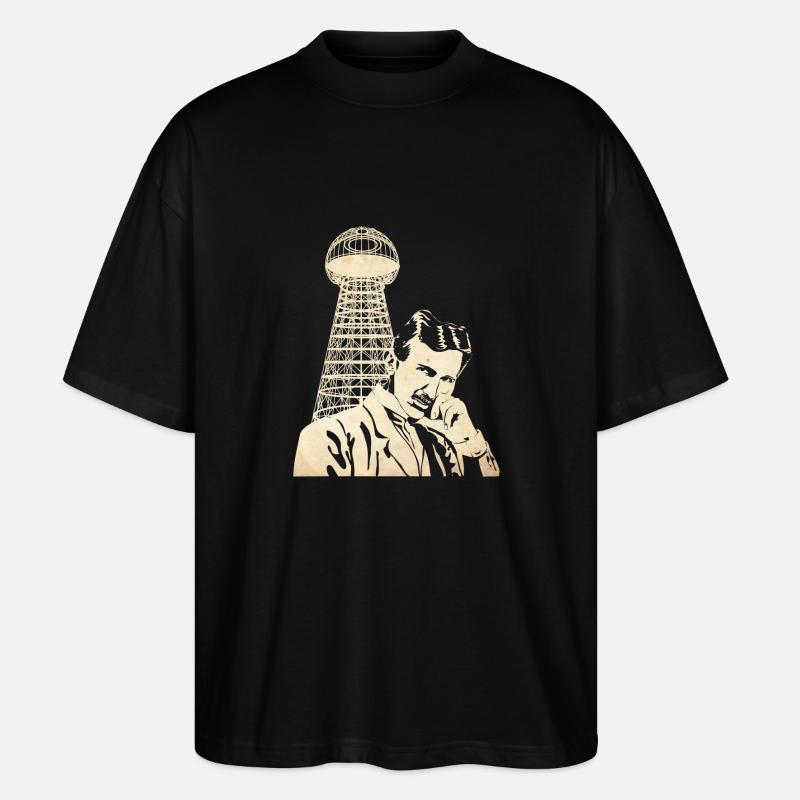 Nikola Tesla - Stanley/Stella Oversized Unisex Bio T-Shirt Blaster 2.0 - Schwarz