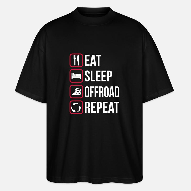 Mangez Sleep Offroad Répétez - T-shirt bio Blaster 2.0 coupe oversize Stanley/Stella Unisexe - noir