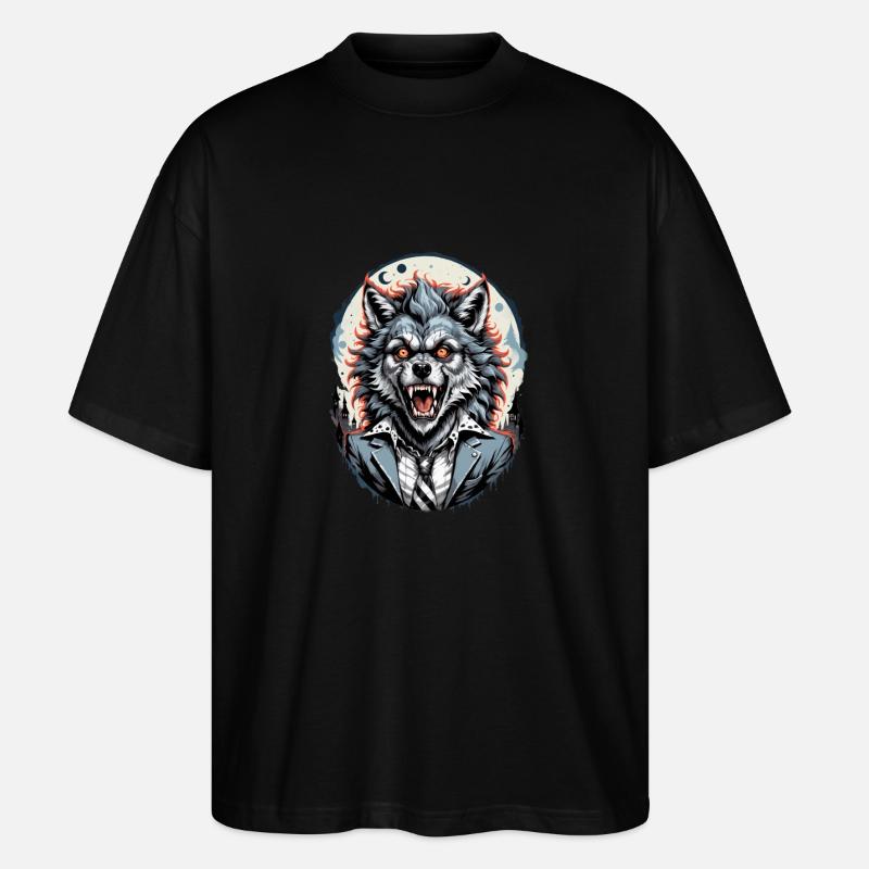 WERWOLF im Kostüm 1 - Stanley/Stella Oversized Unisex Bio T-Shirt Blaster 2.0 - Schwarz