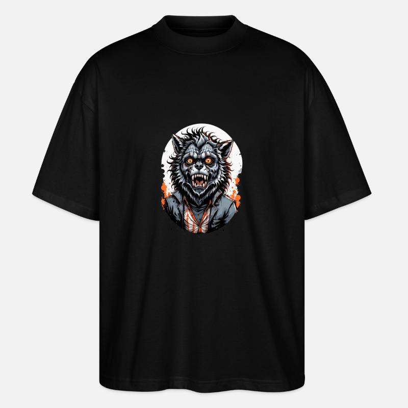 WERWOLF Kostüm 9 - Stanley/Stella Oversized Unisex Bio T-Shirt Blaster 2.0 - Schwarz