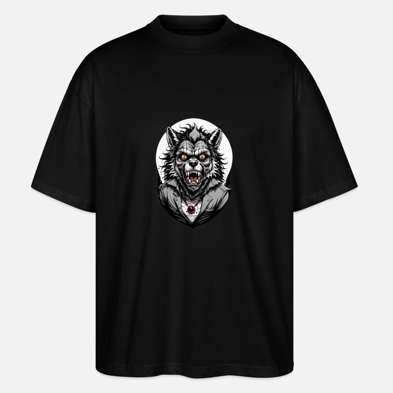 WERWOLF Kostüm 11 - Stanley/Stella Oversized Unisex Bio T-Shirt Blaster 2.0 - Schwarz