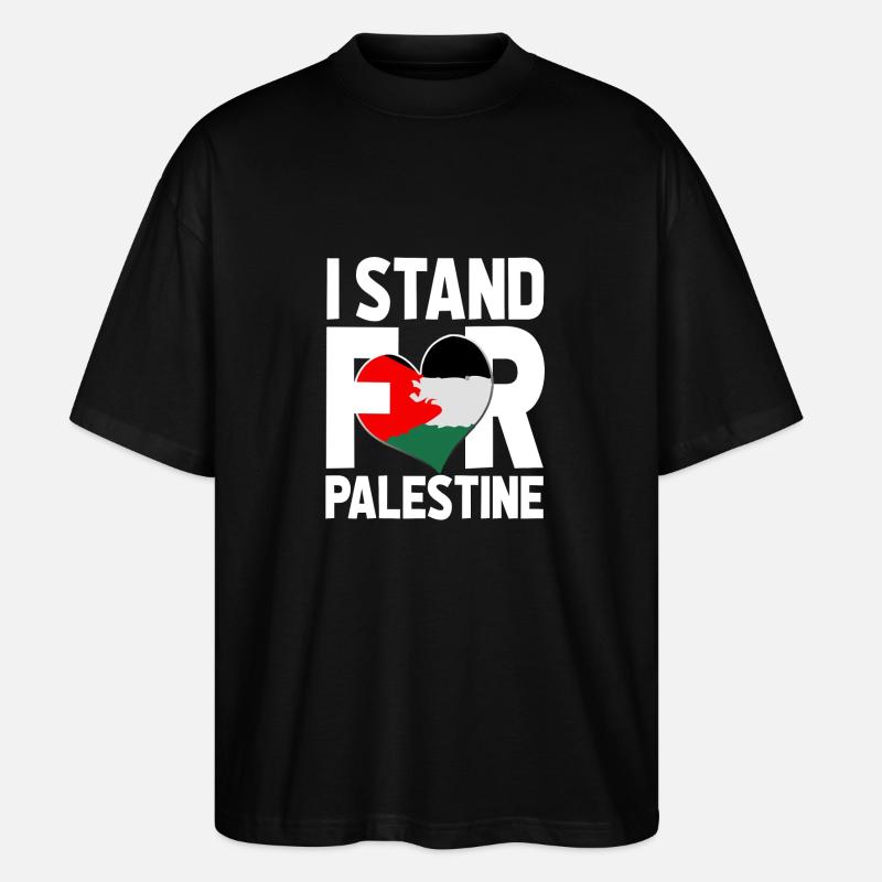 JE DÉFENDS LA PALESTINE - T-shirt bio Blaster 2.0 coupe oversize Stanley/Stella Unisexe - noir