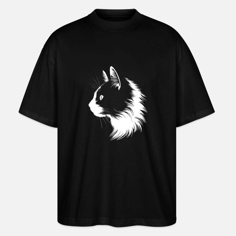 Katze, katzenmotiv - Stanley/Stella Oversized Unisex Bio T-Shirt Blaster 2.0 - Schwarz