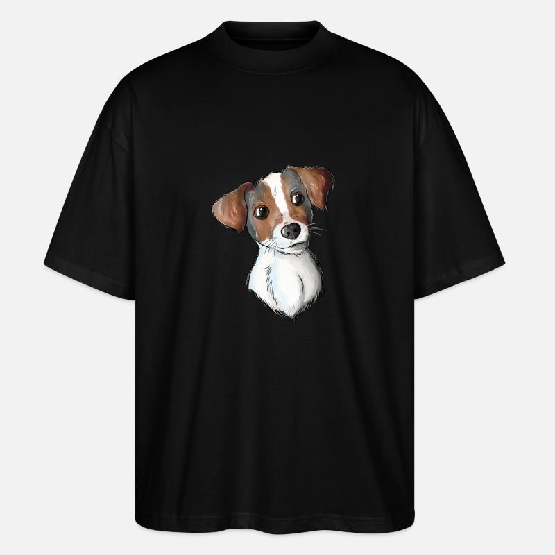 Jack Russell Pattern - Stanley/Stella Oversized Unisex Bio T-Shirt Blaster 2.0 - Schwarz