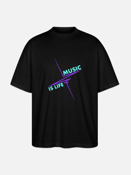Muziek is Leven Puls Hartslag Muziek Frequentie Songteksten - Stanley/Stella Uniseks oversized bio T-shirt Blaster 2.0 - zwart