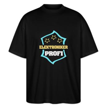 Cadeau pour technicien en électronique - T-shirt bio Blaster 2.0 coupe oversize Stanley/Stella Unisexe - noir - Devant - Alina (178cm) & Michal (187cm)