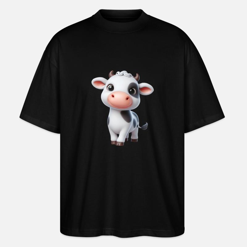 Kuh 1 - Stanley/Stella Oversized Unisex Bio T-Shirt Blaster 2.0 - Schwarz