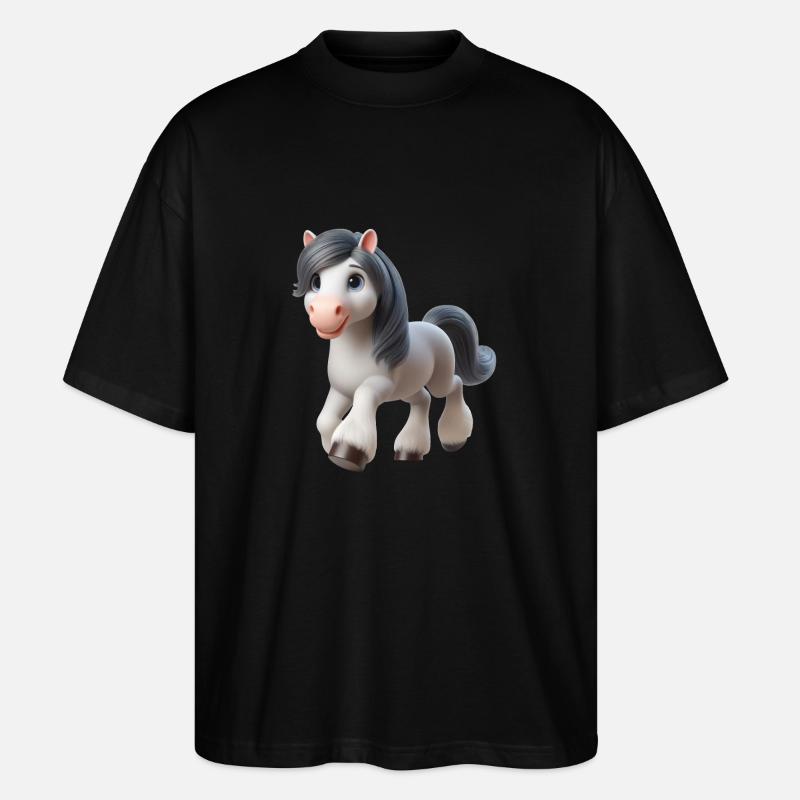 Pferd 2 - Stanley/Stella Oversized Unisex Bio T-Shirt Blaster 2.0 - Schwarz