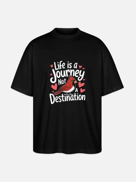 Kardinal Rotkardinal Vogel Roter Kardinal - Stanley/Stella Oversized Unisex Bio T-Shirt Blaster 2.0 - Schwarz