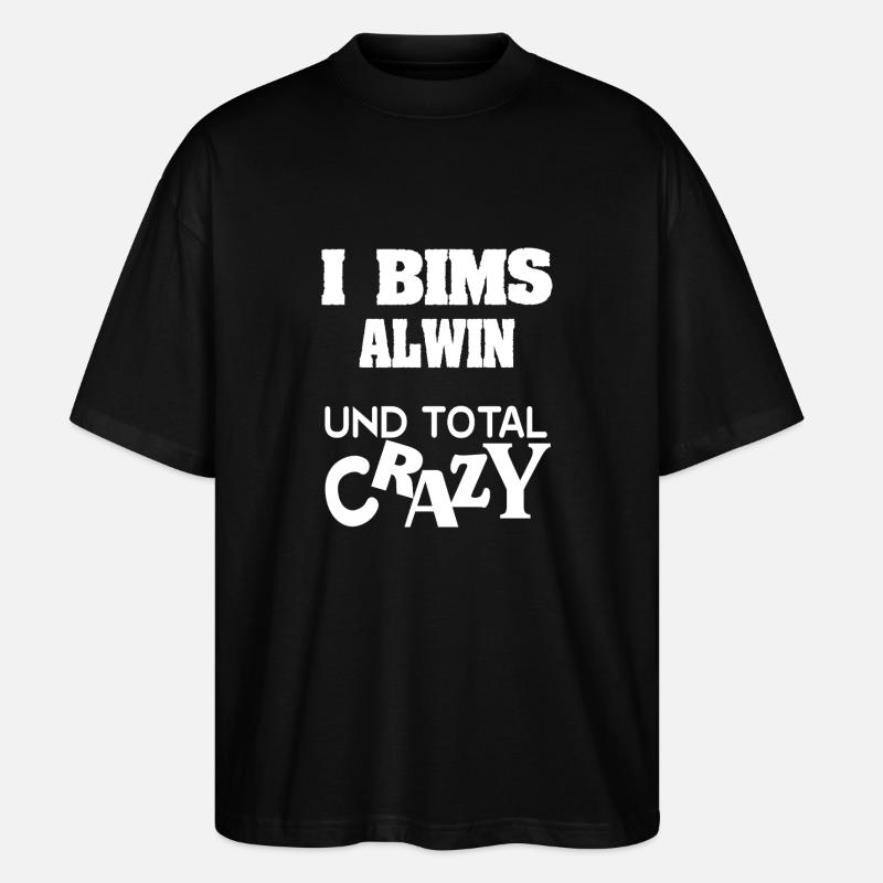 Geschenk für Alwin - Stanley/Stella Oversized Unisex Bio T-Shirt Blaster 2.0 - Schwarz