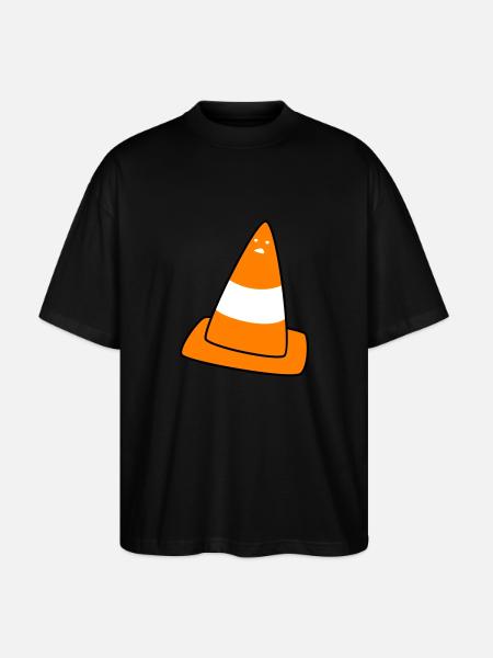 traffic cone with face - Stanley/Stella Oversized Unisex Organic T-shirt Blaster 2.0 - black
