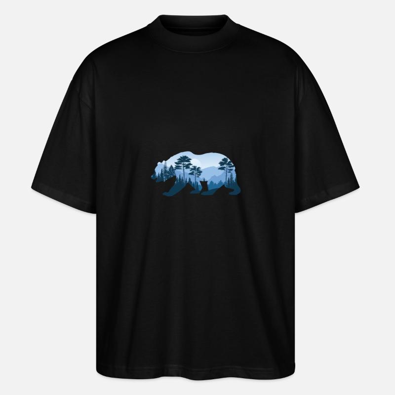 Bären Design - Stanley/Stella Oversized Unisex Bio T-Shirt Blaster 2.0 - Schwarz