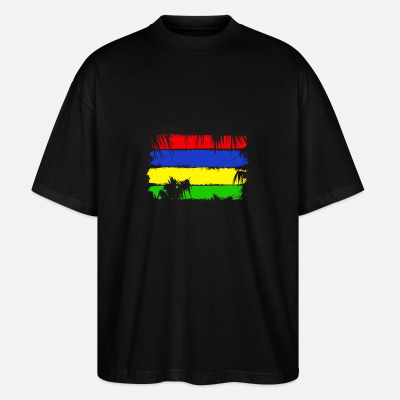 Drapeau de l’Île Maurice - T-shirt bio Blaster 2.0 coupe oversize Stanley/Stella Unisexe - noir