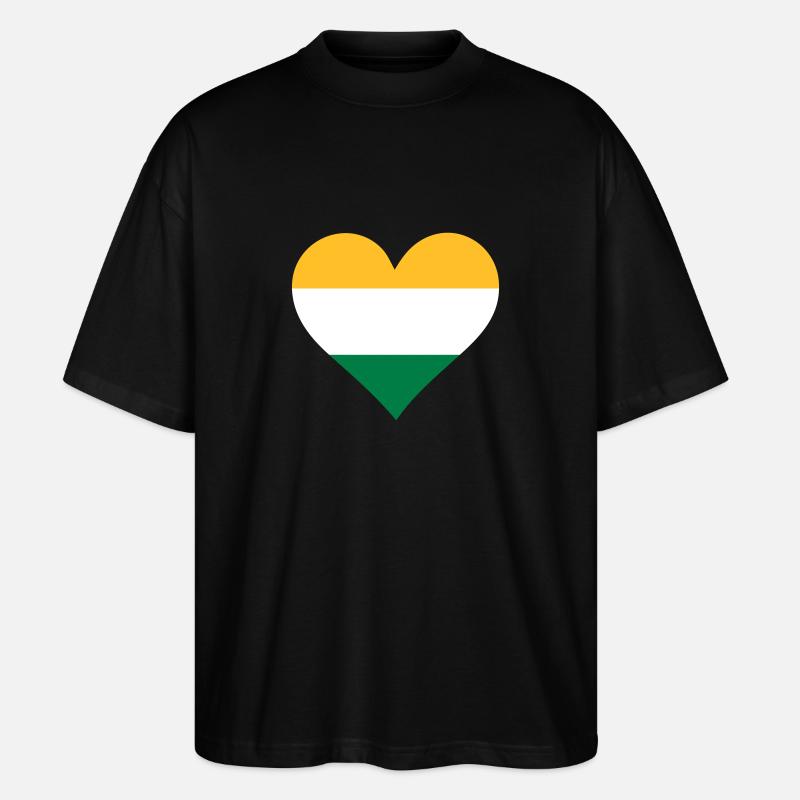 Un coeur pour l Inde - T-shirt bio Blaster 2.0 coupe oversize Stanley/Stella Unisexe - noir