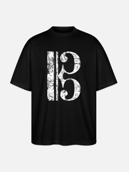 C-nøgle for bratsch, bratsch, cello og basun - Stanley/Stella Oversize Unisex Øko T-shirt Blaster 2.0 - sort