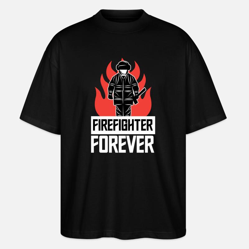 Pompier Pompier Déclaration d’incendie Sauveteur - T-shirt bio Blaster 2.0 coupe oversize Stanley/Stella Unisexe - noir