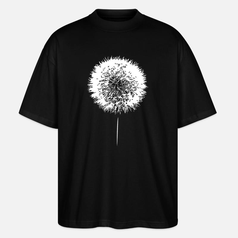 Löwenzahn Pusteblume Dandelion Samen - Stanley/Stella Oversized Unisex Bio T-Shirt Blaster 2.0 - Schwarz