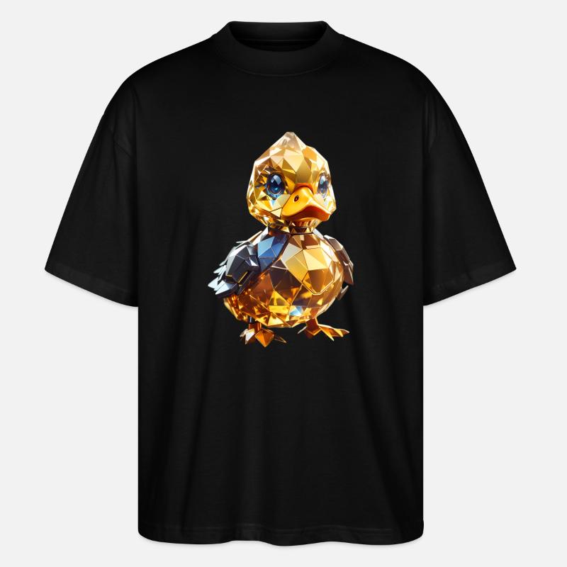 Kristall Ente - Stanley/Stella Oversized Unisex Bio T-Shirt Blaster 2.0 - Schwarz