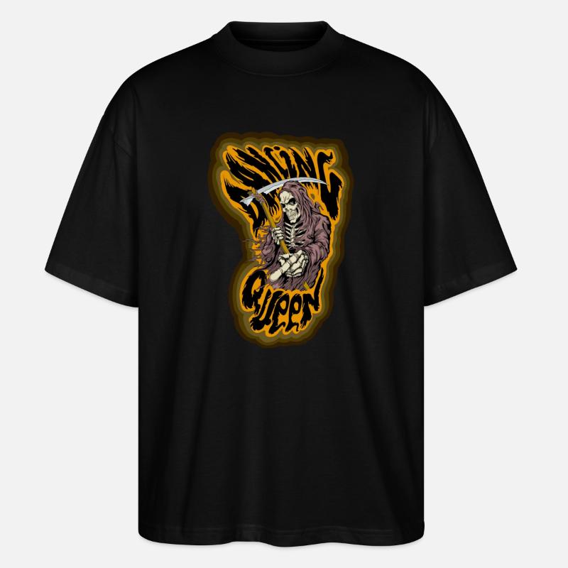Todessensenmann mit Feuer - Stanley/Stella Oversized Unisex Bio T-Shirt Blaster 2.0 - Schwarz