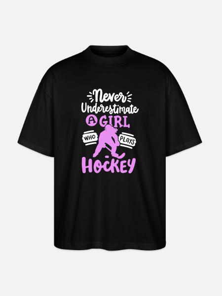 Eishockey Eishockeyspielerin - Stanley/Stella Oversized Unisex Bio T-Shirt Blaster 2.0 - Schwarz