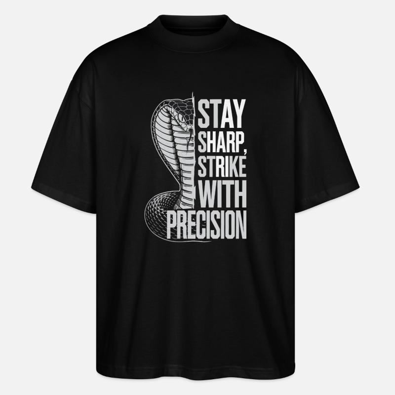 Cobra avec citation de précision - T-shirt bio Blaster 2.0 coupe oversize Stanley/Stella Unisexe - noir