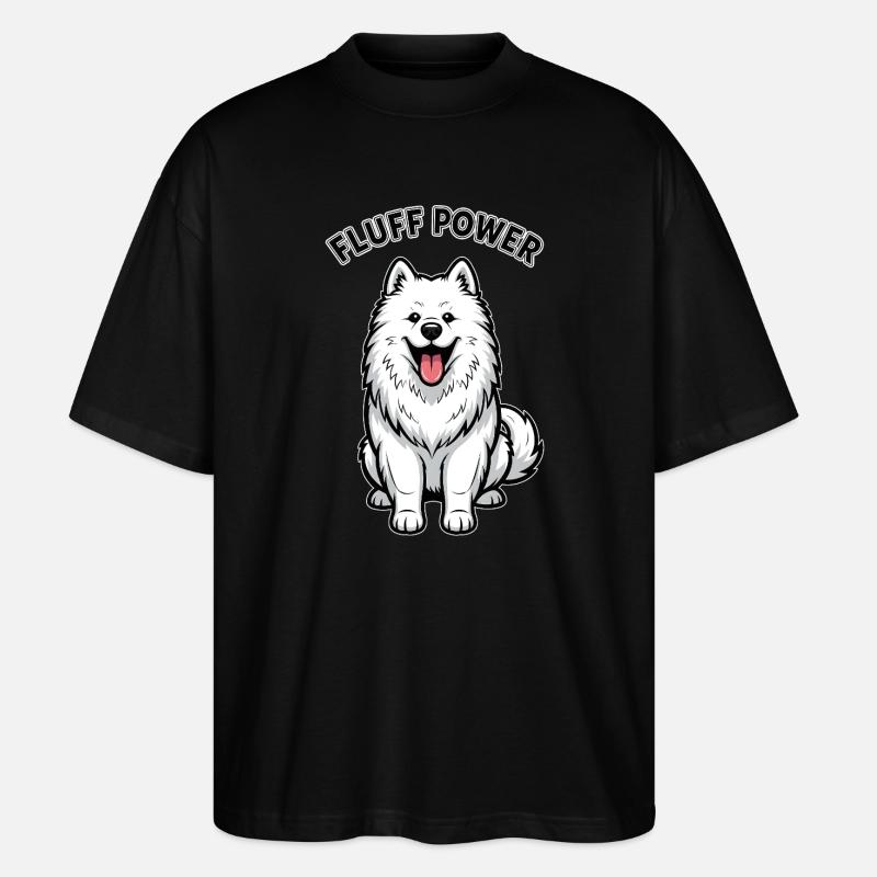 Samoyed Fluff Power Cute Fluffy - Stanley/Stella Oversized Unisex Organic T-shirt Blaster 2.0 - black