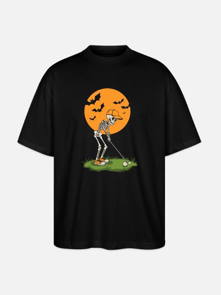 Moonlit Skeleton Golf - Stanley/Stella Oversized Unisex Organic T-shirt Blaster 2.0 - black